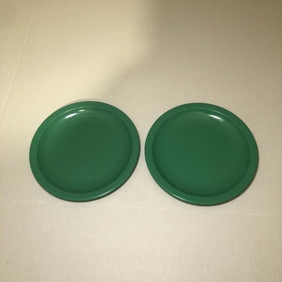 Vintage Texas Ware Plates 2 Green Melmac Melamine USA Unbreakable - Picture 1 of 9